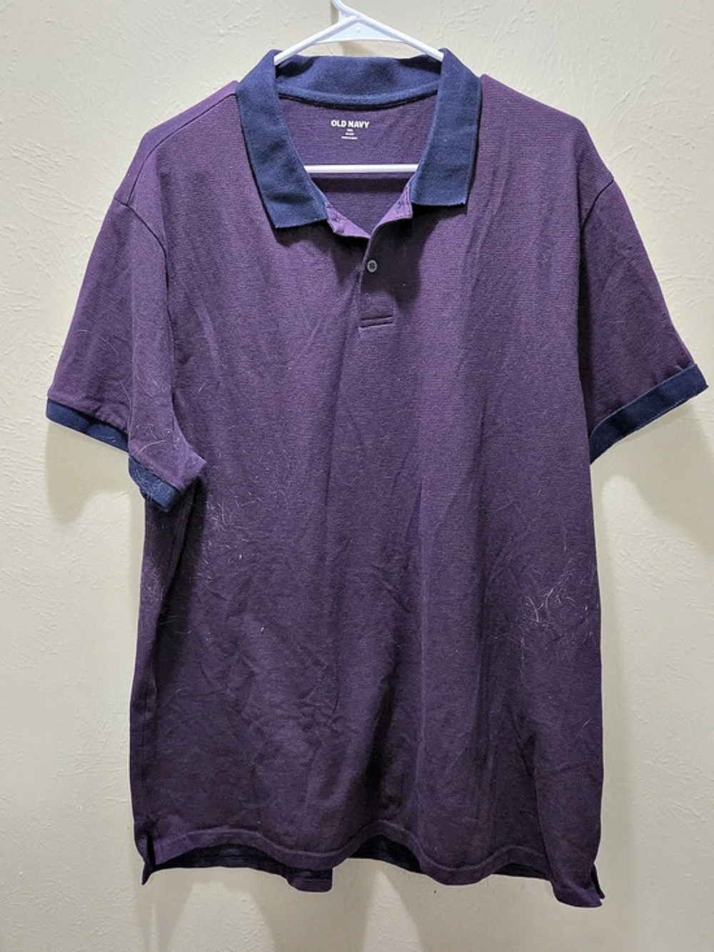 Lucky Brand Mens XXL Purple Heathered Henley Shirt Short Sleeve Casual 2XL